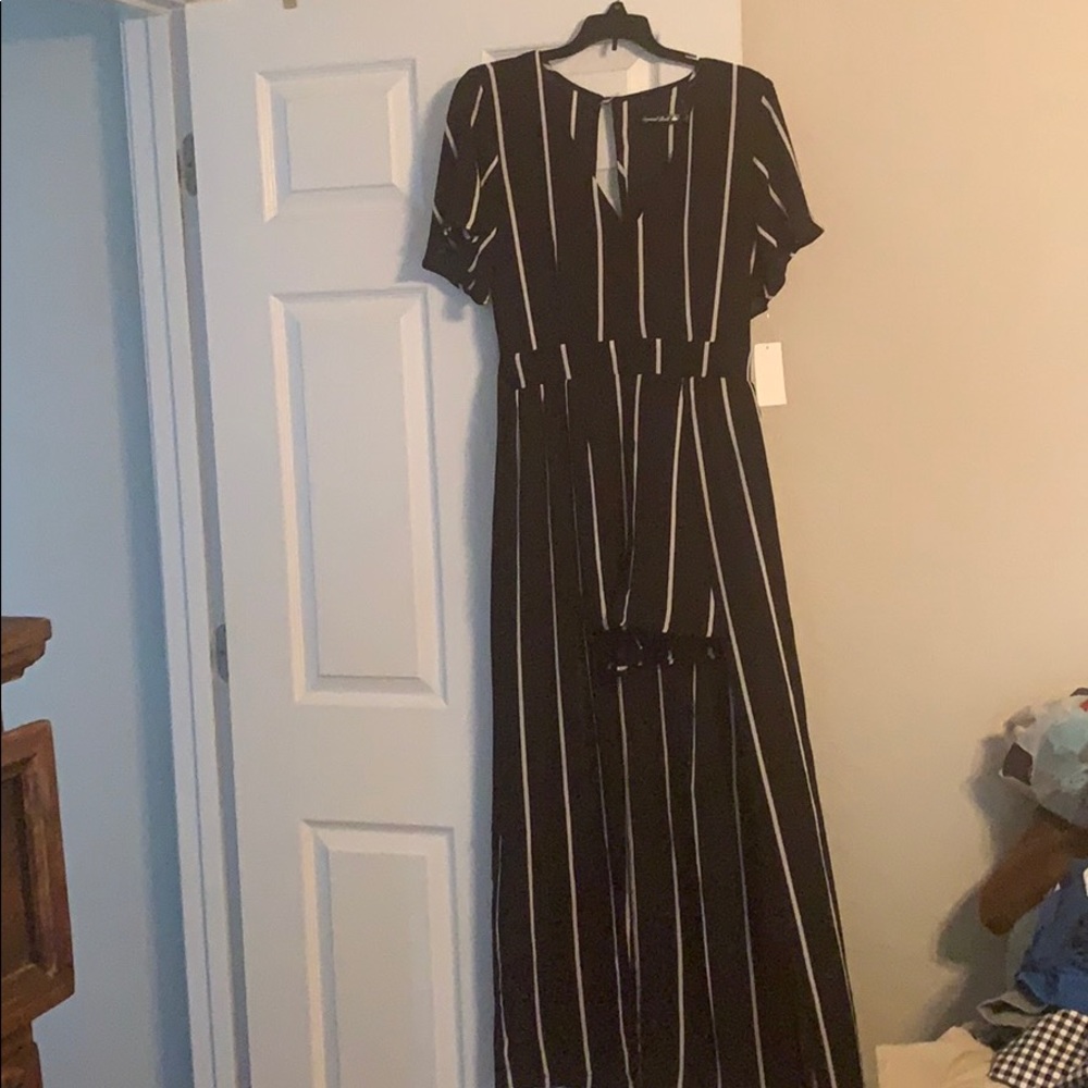 NWT Navy shorts maxi romper